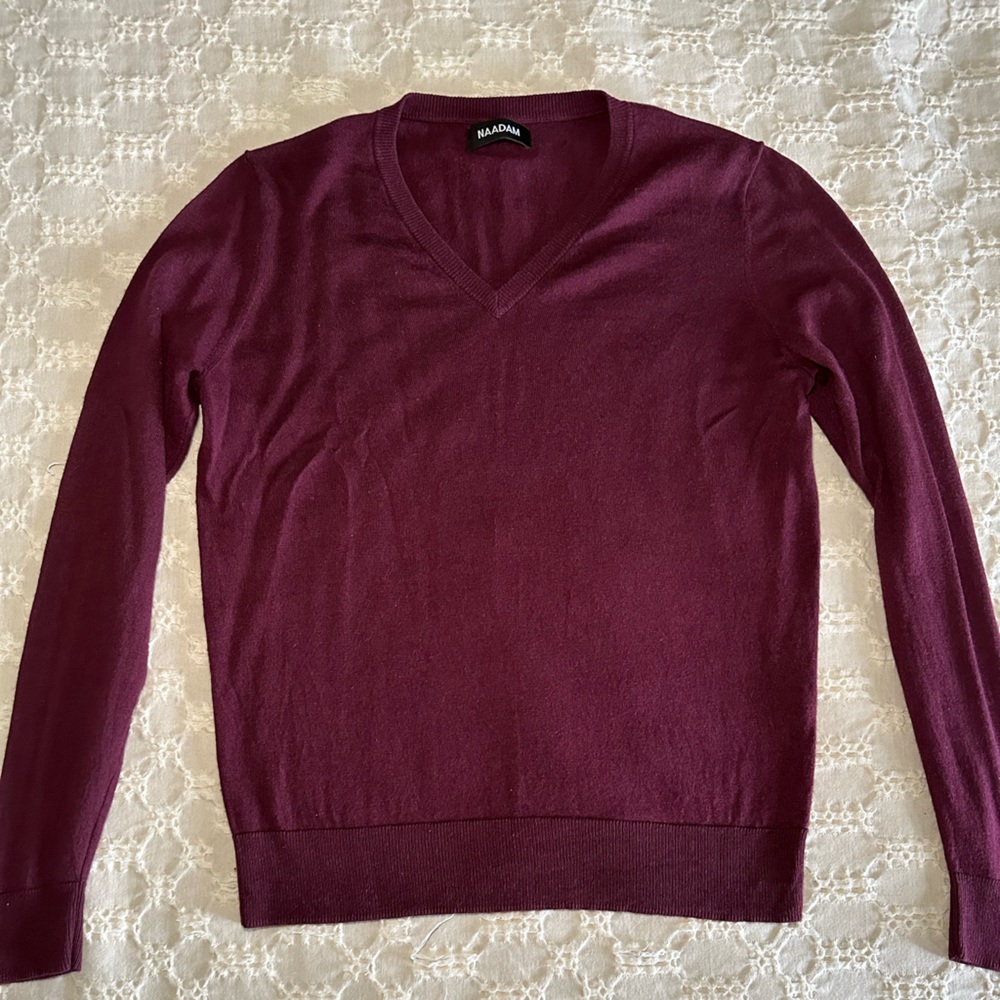 Naadam silk cashmere burgundy sweater